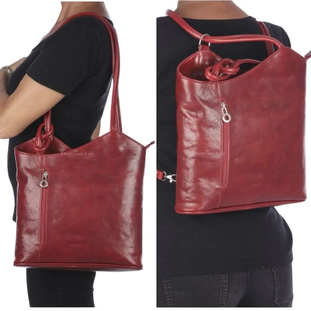 Marco Firenze Italian Leather Convertible Backpack Tote Bag Made In Ital…